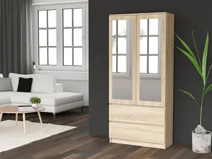 SS-90 Malwa Mirror Wardrobe Sonoma Oak