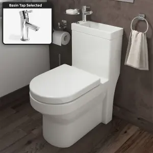 Nes Home 2 In 1 Compact Close Coupled Toilet & Basin Combo with Mono Mixer Tap