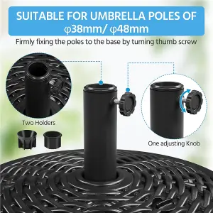 Yaheetech Black 22L Fillable HDPE Patio Parasol Base Stand