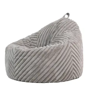 icon Cocoon Ribbed Faux Fur Bean Bag Grey Bean Bag Chairs