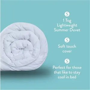 Slumberdown Light & Cool 1 Tog Duvet - Single