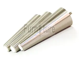 4 Replacment Brushed Chrome Metal Legs 180mm High Round Tapered Feet M8 Couch Chairs Sofa Footstool Bed