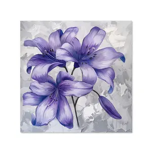 Purple Lilies Kitchen Splashback