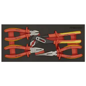 Premier Insulated Pliers Set 4 Pieces With Tool Tray VDE Approved TBTE07