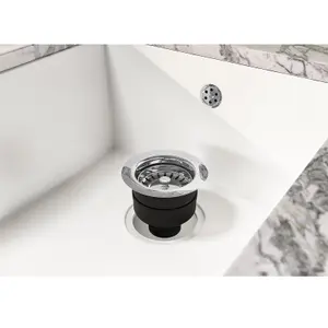 Liquida TF528CH TOP-FIX  90mm Chrome Basket Strainer Kitchen Sink Waste