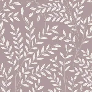 Superfresco Easy Mauve Leaves Smooth Wallpaper Sample