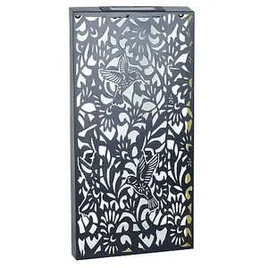 Hummingbird Large Solar Wall Panel - Outdoor Metal Garden Art Decor with Lighting