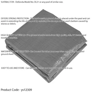 488x265cm Rectangular Swimming Pool Ground Sheet - Waterproof Paddling Tarpaulin