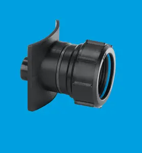 McAlpine BOSS90TCAST-BL Black Mechanical Two Piece Cast Iron Soil Pipe Boss Connector to suit 22mm drill size