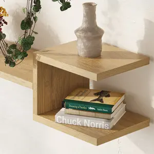 Modern Floating Wall Shelves (Set of 2) (Set of 2) Natural