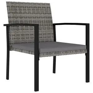 Berkfield Garden Dining Chairs 2 pcs Poly Rattan Grey