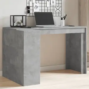 Berkfield Office Desk Concrete Grey 123.5x73.5x75 cm Engineered Wood