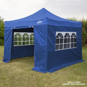 Side Walls Door & Windows for 3x3m Pop-Up Gazebo - BLUE - Garden Party Tent