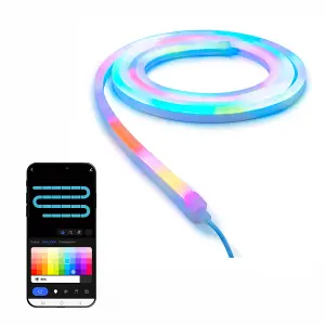 ValueLights RGBIC 3M Smart Rope Light, WiFi App Control, Music Sync Colour Changing LED Lights, Neon Strip Light