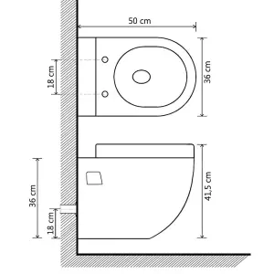 Berkfield Wall-Hung Toilet Ceramic Black