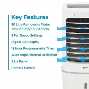 Igenix IG9706 Evaporative Air Cooler with Remote Control