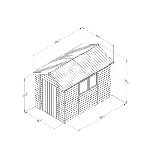 Forest Garden Timberdale 10x6 ft Apex Wooden Shed with floor (Base included) - Assembly service included