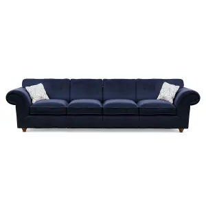 Windsor 4 Seater Midnight Sofa - Brown Feet