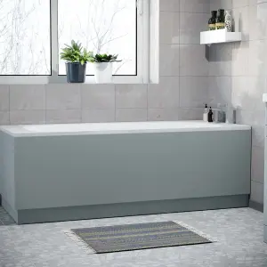 Nes Home Matt Grey 1800mm Water Proof Durable PVC Front Bath Panel 15mm Thick