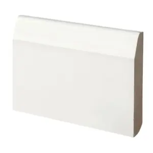 PACK OF 10 (Total 10 Units)  - Dual Purpose Chamfered & Bullnose Primed MDF Skirting- 18mm x 119mm - 2400mm Length