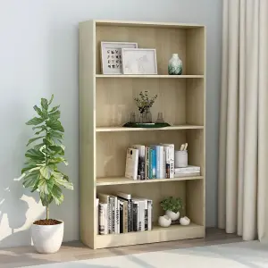 Berkfield 4-Tier Book Cabinet Sonoma Oak 80x24x142 cm Engineered Wood