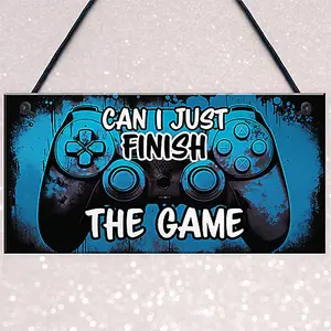 Red Ocean Funny Gamer Gift - Novelty Hanging Gaming Sign For Boys Bedroom, Man Cave, Gaming Room