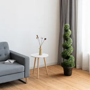 Costway 2PCS 120cm Artificial Boxwood Spiral Tree Faux Tree Realistic Fake Greenery Tree