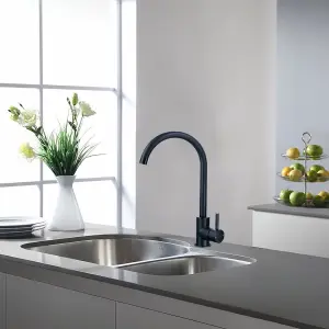 Keenware KKT-543 Knightsbridge Contemporary Monobloc Kitchen Mixer Tap: Black