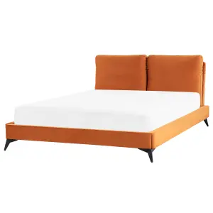 Velvet EU King Size Bed Orange MELLE