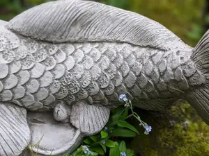 Stone Cast Koi Carp Fish Garden Ornament