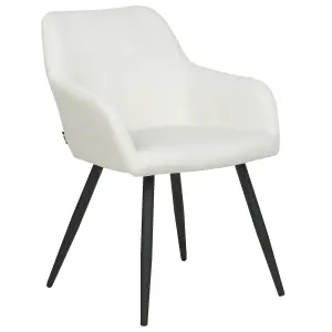 Set of 2 Dining Chairs CASMALIA Velvet Off-White