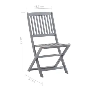 Berkfield Folding Outdoor Chairs 8 pcs Solid Acacia Wood