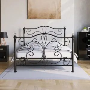 Vida Designs Chicago Black 4ft Small Double Metal Bed Frame