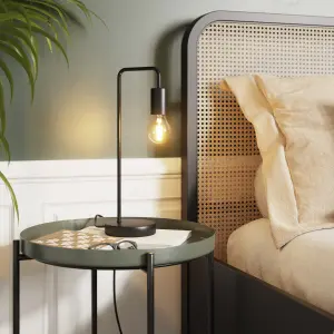 GoodHome Ghlin Matt Black Table lamp