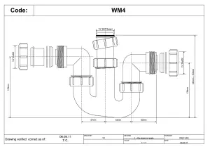 McAlpine WM4 75mm Water Seal Adjustable Inlet Tubular Swivel 'P' Trap