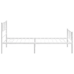 Berkfield Metal Bed Frame with Headboard and Footboard White 75x190 cm