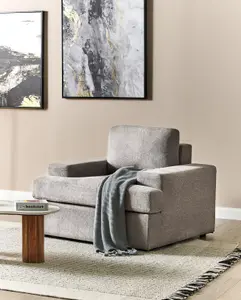 Beliani Traditional Armchair ALLA Fabric Taupe