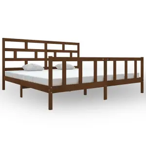 Berkfield Bed Frame Honey Brown Solid Wood Pine 200x200 cm