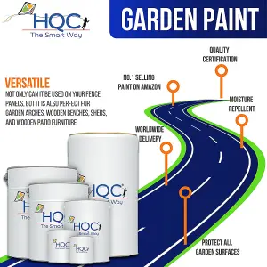 HQC Fence Paint Classic Grey Matt Smooth Emulsion Garden Paint 1L