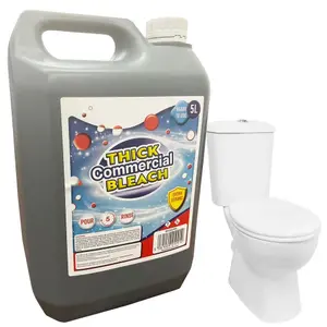 2 x 5L Extra Strong Thick Commercial Bleach For Sanitisation & Disinfection Of Toilets, Sinks & Drains