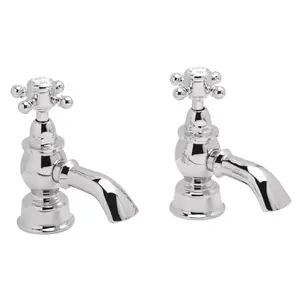 Heritage Highbrook Chrome effect Deck Pillar Tap, Pack of 2