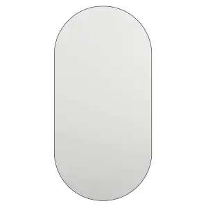 Berkfield Mirror with LED Lights 60x30 cm Glass Oval