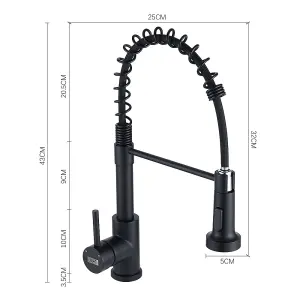 Black Commercial Swivel Pull out Kitchen Tap Mixer Tap Faucet