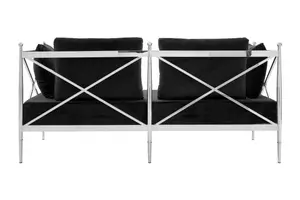 Novo 2 Seat Sofa With Silver Lattice Arms