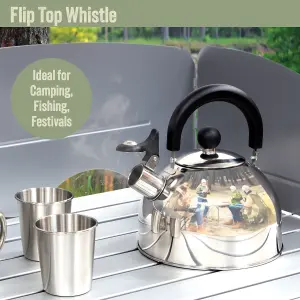 Milestone Camping 2 Litre Stainless Steel Camping Kettle