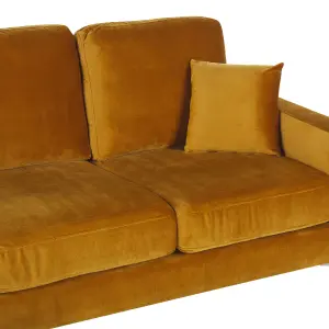 3 Seater Velvet Sofa Yellow GAVLE