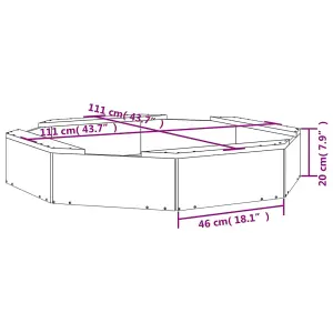 Berkfield Sandbox with Seats White Octagon Solid Wood Pine