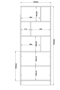 ELISE White Bookcase With 2 Doors