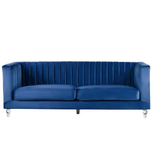 Beliani Glam Fabric Sofa Navy Blue ARVIKA