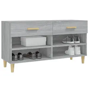 Berkfield Shoe Cabinet Grey Sonoma 102x35x55 cm Engineered Wood